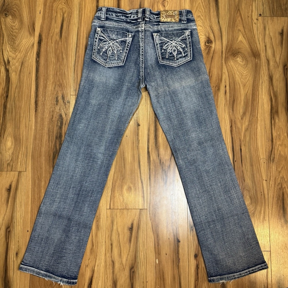 Shyanne "Anne" Sz 15/16 Bootcut Mid-Rise Jeans‎ Bling Pockets Western Rodeo y2k